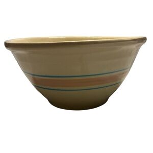 McCoy #10 Ovenware USA Striped Ceramic Bowl Perfect Mixing/Decorative  Pink/Blue